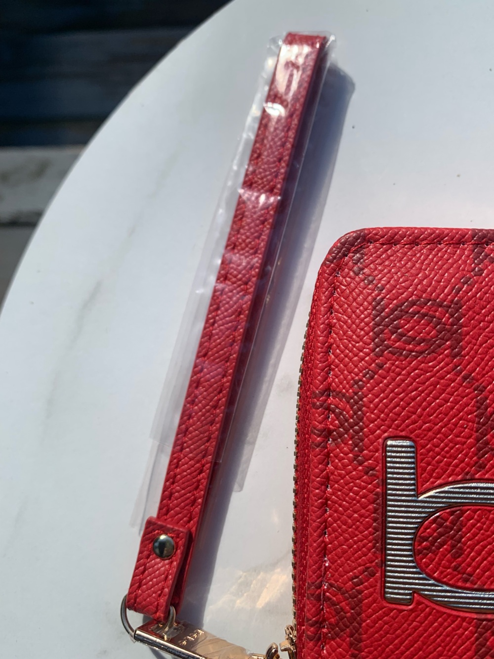 bebe Red Zip-Around Wristlet Wallet - Picture 4 of 13